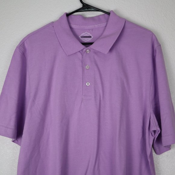 St. John's Bay men's polo shirt sz medium short sleeve purple nwot - Picture 7 of 8